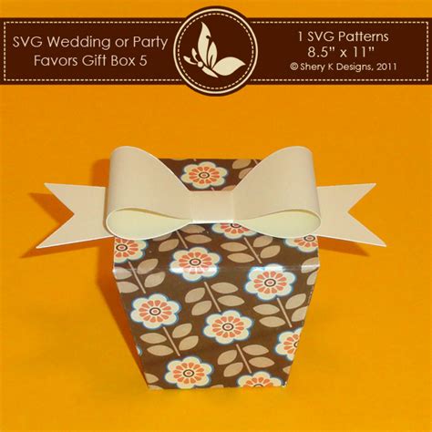 Svg Favors T Box 5 With Bow Shery K Designs