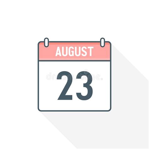 23rd August Calendar Icon August 23 Calendar Date Month Icon Vector