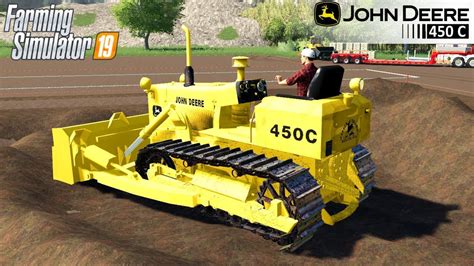 Farming Simulator 19 John Deere 450 C Dozer Pushes The Dirt In The