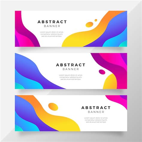 Bright Colorful Gradient Banner With Fluid Shapes Vector Free Download