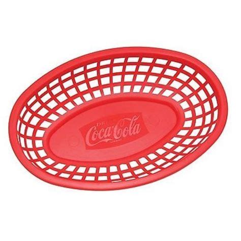 Tablecraft Coca Cola Coke Food And Snack Red Serving Basket Set Of 4