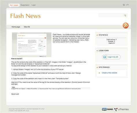 Flash News Professional Ucoz Templates