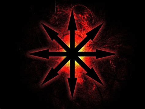 Warhammer Caos Espacio Marino Logotipo Símbolo Del Caos Fondo De