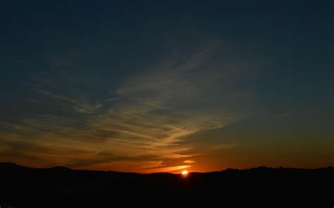 Download Wallpaper 3840x2400 Hills Sunset Sky Dark Landscape 4k