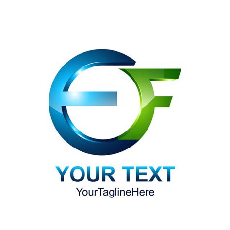 Initial Letter Ef Logo Template Colored Blue Green Circle Design