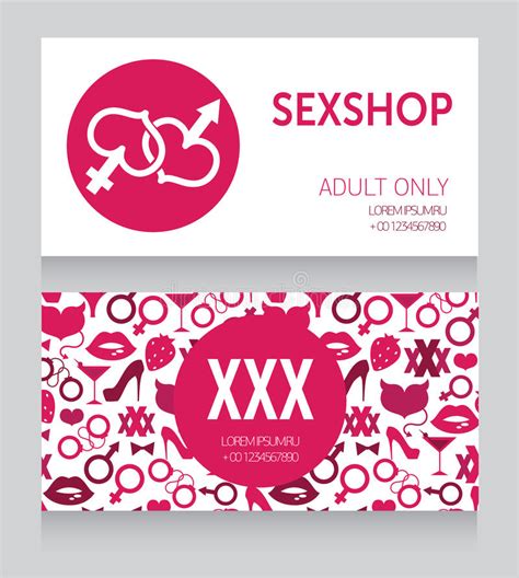 Template Business Card For Sex Shop Stock Vector Illustration Of Pink