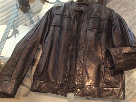 Barneys New York Mens Leather Jacket Size 36 Black Go Gem