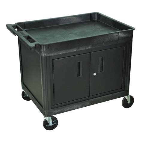 Luxor 2 Shelf Heavy Duty Locking Utility Cart Sears Marketplace