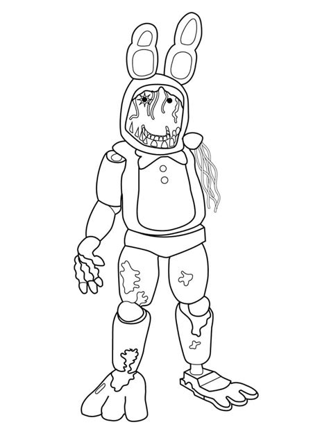 Withered Bonnie By Szpnia Fnaf Coloring Pages Fnaf Drawings Fnaf