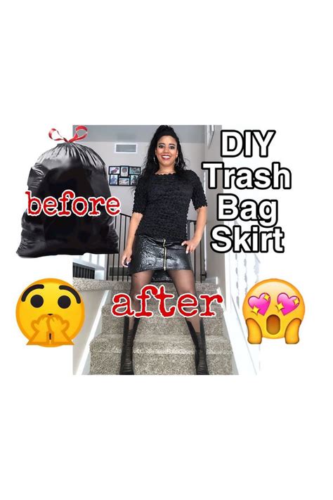 Diy Skirt Out Of Trash Bags Trash Bag Clothes Hack Youtube Diy