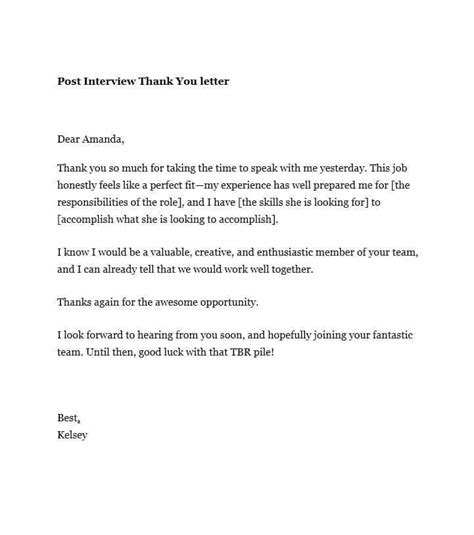Express your enthusiasm for the role and. 40 Thank You Email After Interview Templates Template Lab ...