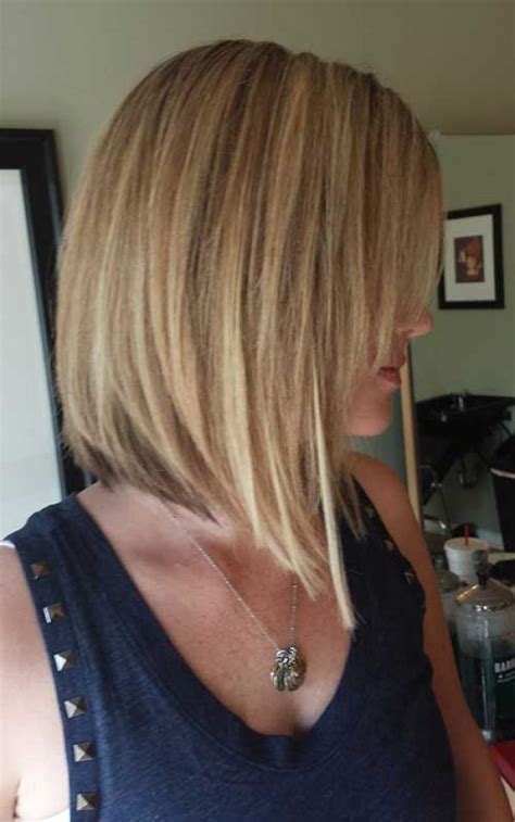 Depending on the way you style it, it can add volume and dimension to your hair. inverted Lob Haircut, bob haircuts for fine hair,inverted ...