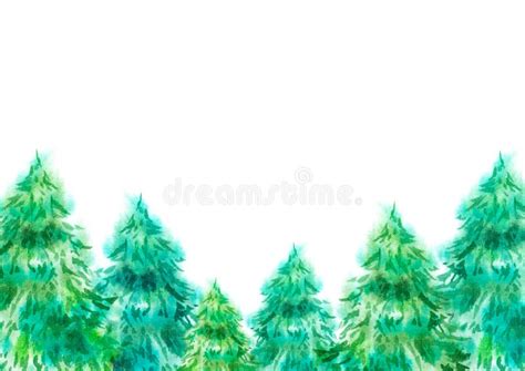 Watercolor Green Pines Stock Photos Free And Royalty Free Stock Photos