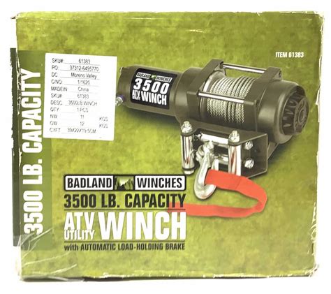 Lot Badland Winches 3500 Lb Atv Utility Winch