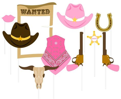 Instant Download Cowgirl Photo Booth Props - Set of 10 | Cowgirl photo, Cowgirl party, Baby ...