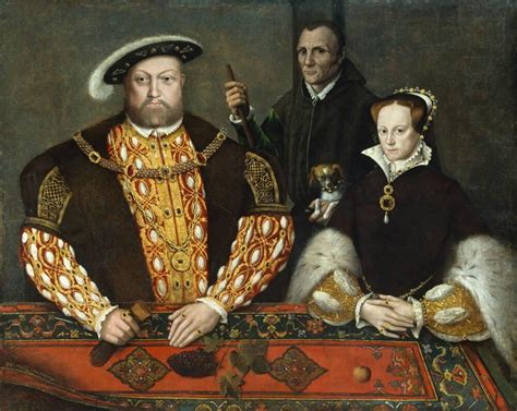 Posthumous Portrait Of Henry Viii With Queen Mary And Will Somers The