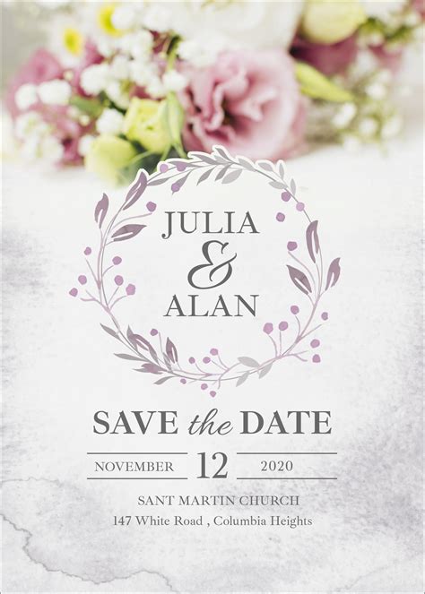 20 Free Wedding Invitation Template Cards Printable And Editable Psd