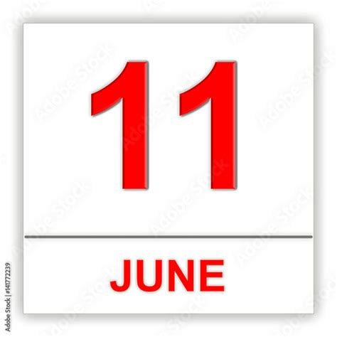 June 11 Day On The Calendar Stock Illustration Adobe Stock