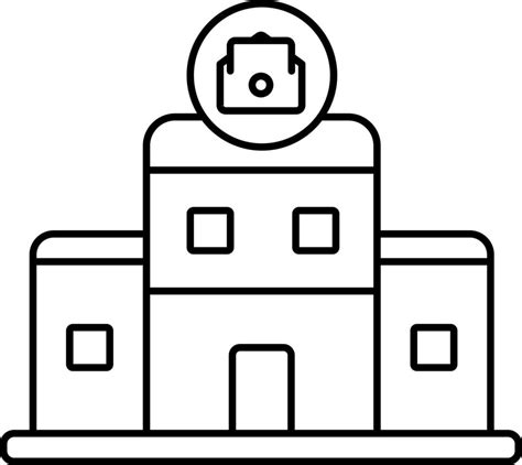 Post Office Building Line Art Icon In Flat Style 24457602 Vector Art