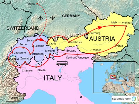 Map Of Italy And Switzerland With Cities Map