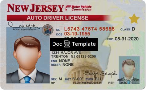 New Jersey Driver License Template Psd Psd Templates