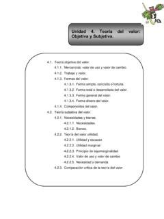 Unidad 4 Teoría del valor Objetiva y Subjetiva unidad 4 teor 237 a