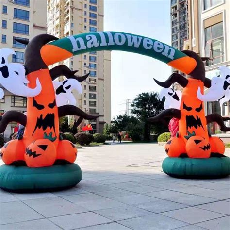 2021 Customized Halloween Welcome Inflatable Arch Ghost Pumpkin Archway