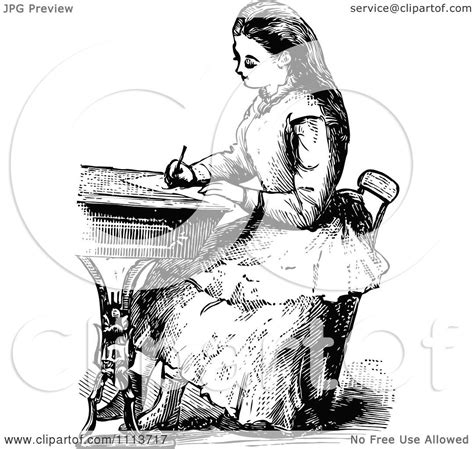 Maybe you would like to learn more about one of these? Clipart Vintage Black And White Victorian School Girl ...