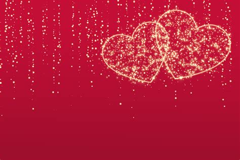 Two Sparkle Love Hearts On Red Background Download Free Vector Art
