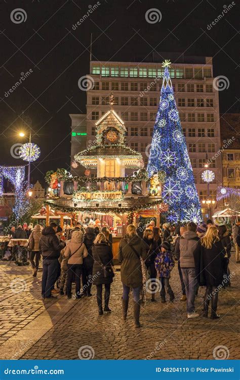 Christmas Market In Wroclaw Poland Editorial Stock Image Image Of