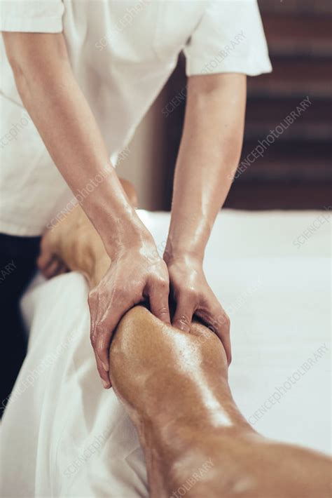 leg massage stock image f024 7782 science photo library