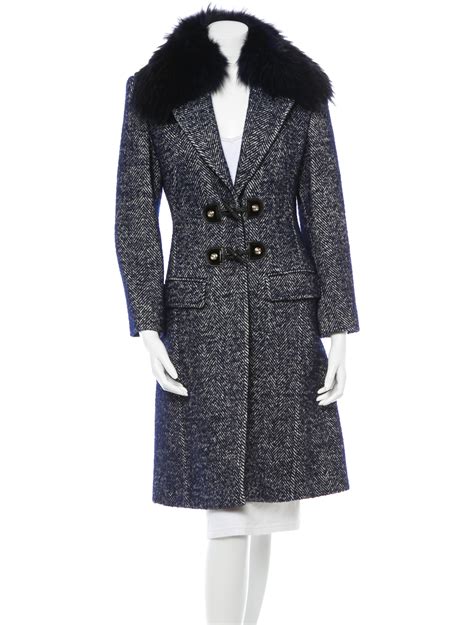 Versace Fur Collar Coat Coats Ves24271 The Realreal