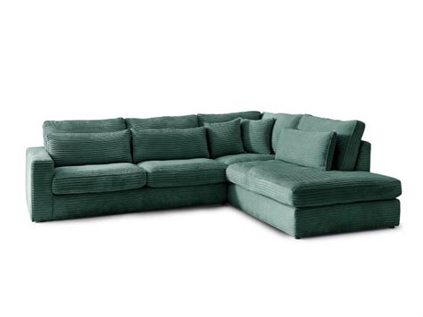 Lexia Ecksofa Lo Small R Eck 2allar Stoff Corduroy 1303 Stoff Grün Maecksofa Rechts Abschluss