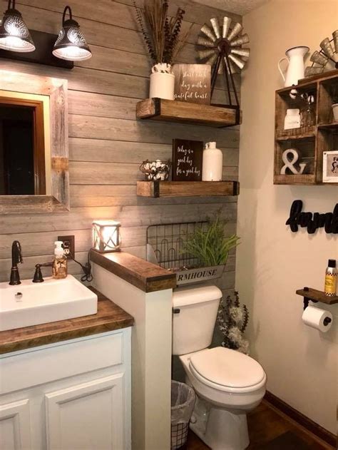 Simple yet stunning rustic space via 12oaksblog.com. 44 The Best Rustic Small Bathroom Ideas With Wooden Decor ...