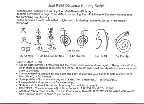 Distance Healing Script