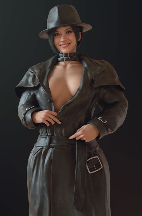 Batesz Ada Wong Capcom Resident Evil Highres Girl D Black Hair Breasts Coat Collar