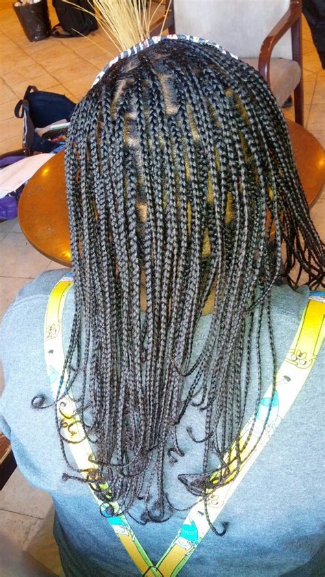 Box braids don't have to be completely braided from root to ends. Small plait braids, no weave. All Natural hair. | Natural ...