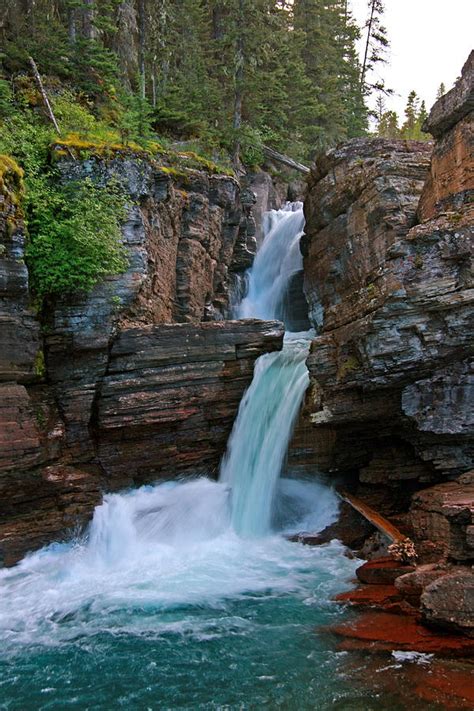 St Mary Falls Glacier National Park Photograph By Linda Bisbee