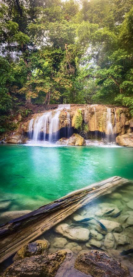 Beautiful Waterfall At Erawan National Park Thailand