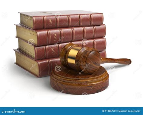 Gavel And Lawyer Books Isolated On White Justice Law And Legal Stock