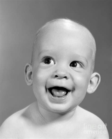 Portrait Of Nearly Bald Baby C1960s Photograph By H Armstrong Roberts