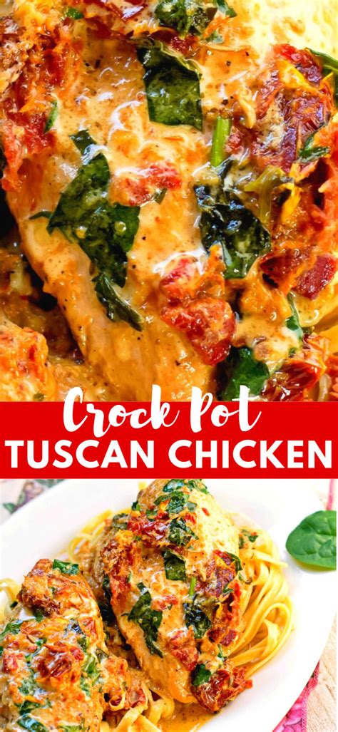 Save time in the kitchen with these slow cooker recipes crockpot recipes chicken recipes cooking recipes healthy recipes diabetic. CROCK POT TUSCAN CHICKEN | Crock pot tuscan chicken, Easy dinner recipes, Tuscan chicken