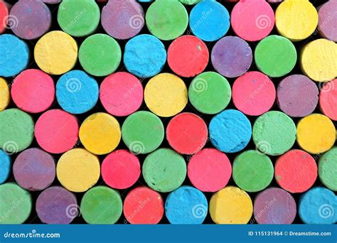 Bright Colorful Chalk Is Arranged Randomly Stock Photo Image Of