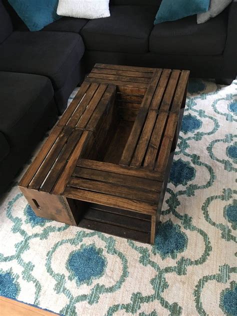 Rustic Pallet Style Wooden Crate Coffee Table Etsy Wooden Crate