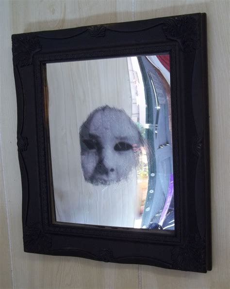 Creepy Mirror For The Pub Goodwill Frame Painted Black Sanded Area On