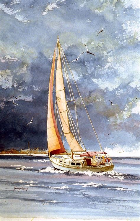 Pin By Sarah Deanne On Peintres Sailboat Painting Watercolor Boat