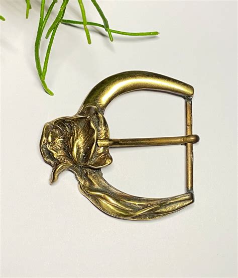 1960s Bronze Belt Buckle Floral Massive Accessories France Etsy