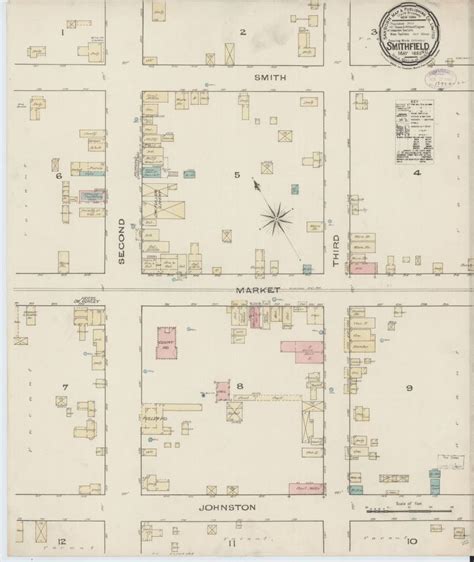 Smithfield branch at 128 north second street, branch established on 1991/06/17; Sanborn Fire Insurance Map from Smithfield, Johnston County, North Carolina. | Library of Congress