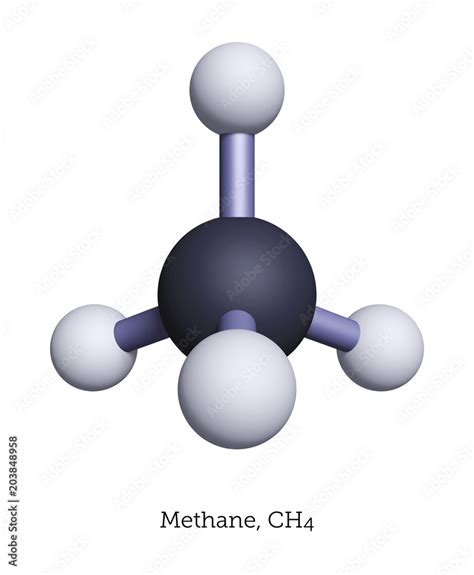 Ball And Stick Model Of Methane Stock Photo Adobe Stock