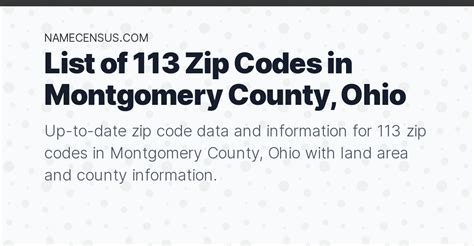 Montgomery County Zip Codes List Of 113 Zip Codes In Montgomery